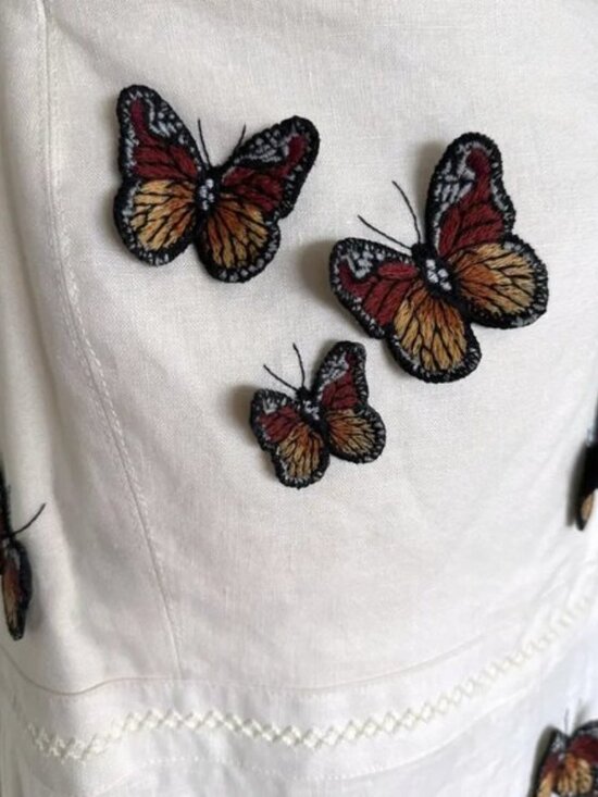 Agua By Agua Bendita Embroidered Butterfly Linen Maxi Dress - Picture 7 of 8